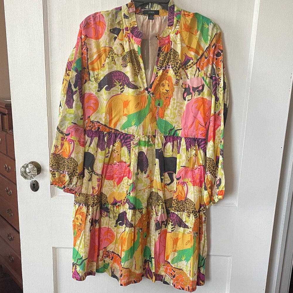 J. Crew Multicolor Animal Print Dress
